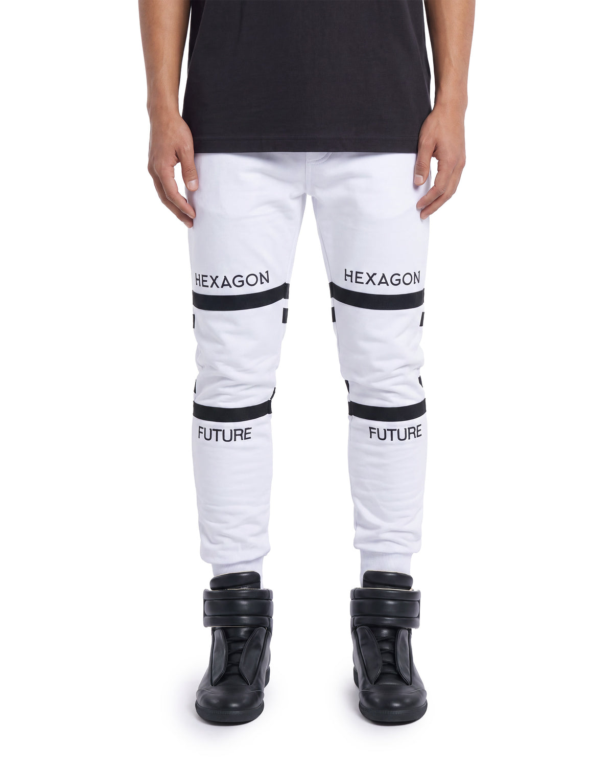 Hexagon Joggers white