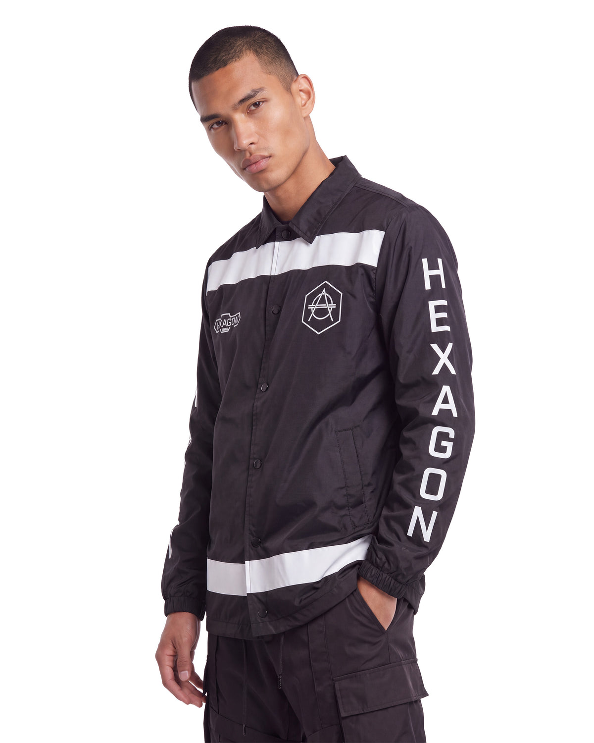 Hexagon Coach jacket black