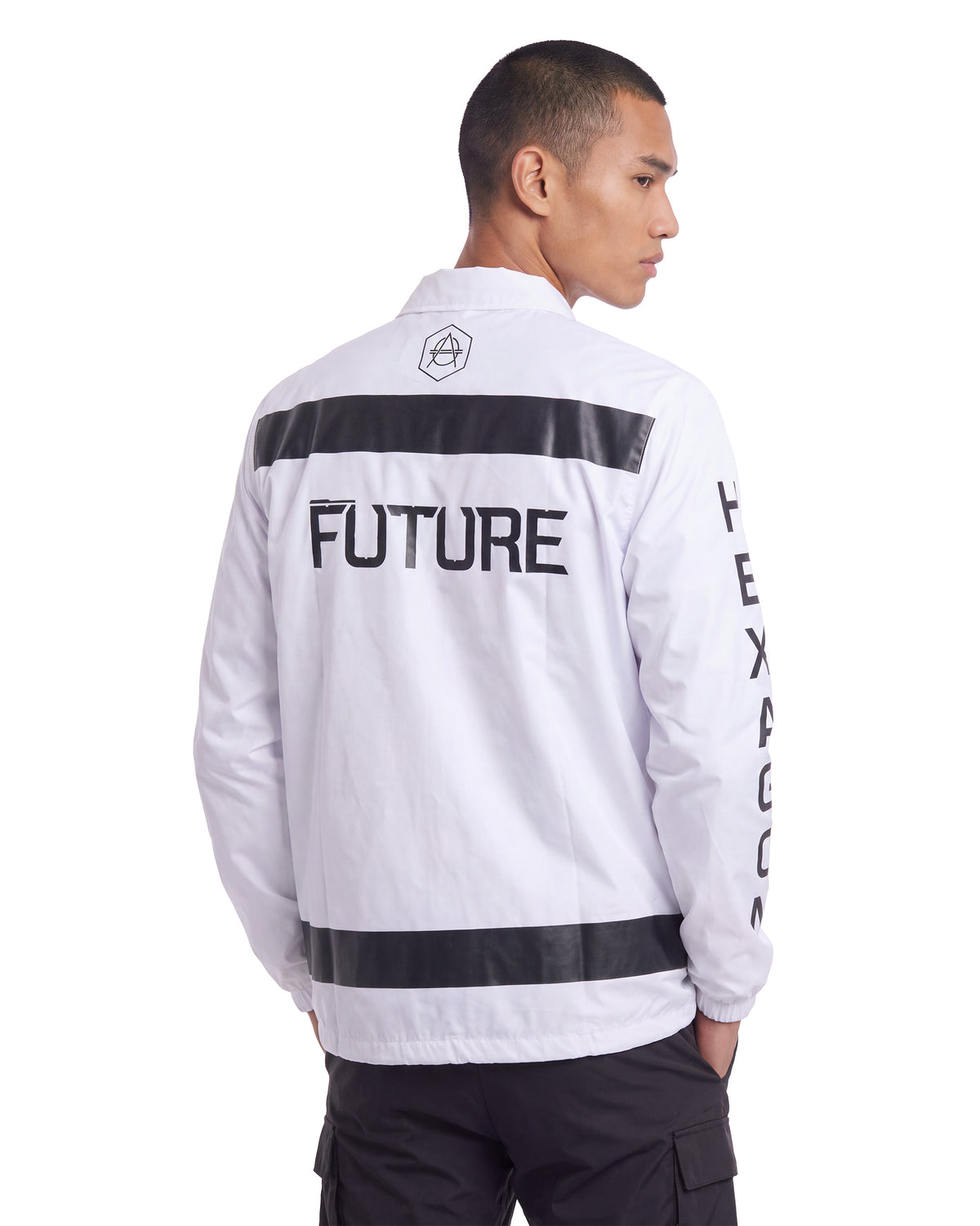 Hexagon Coach jacket white
