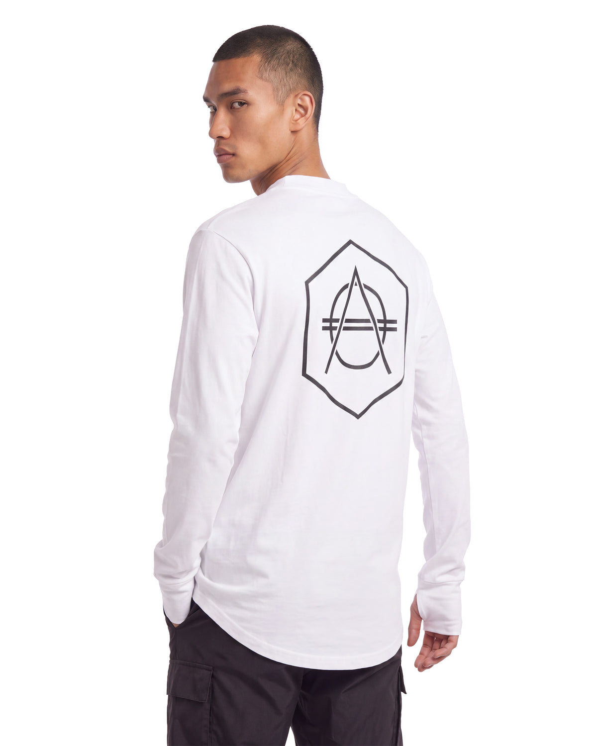Hexagon logo longsleeve white
