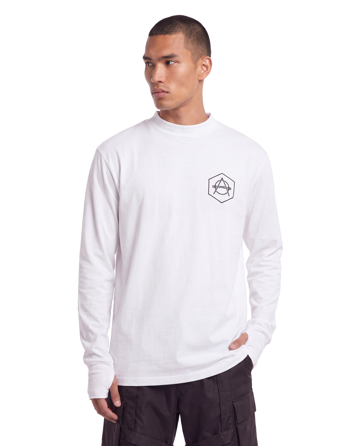 Hexagon logo longsleeve white