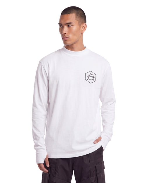 Hexagon logo longsleeve white