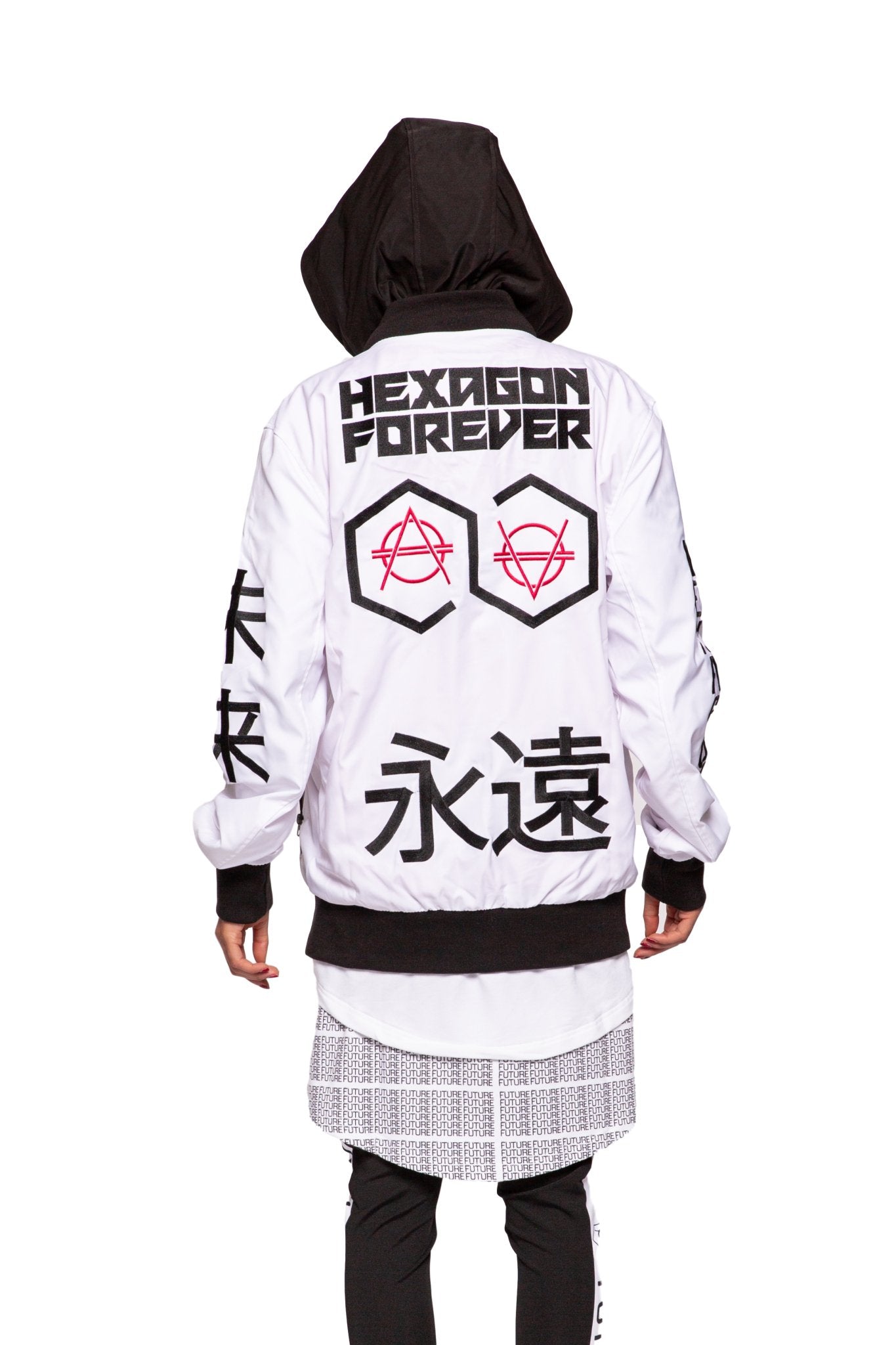 Hexagon Forever Hooded Bomber